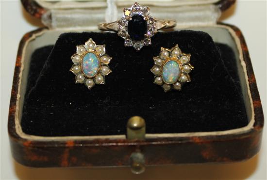 Pr opal earrings & dress ring